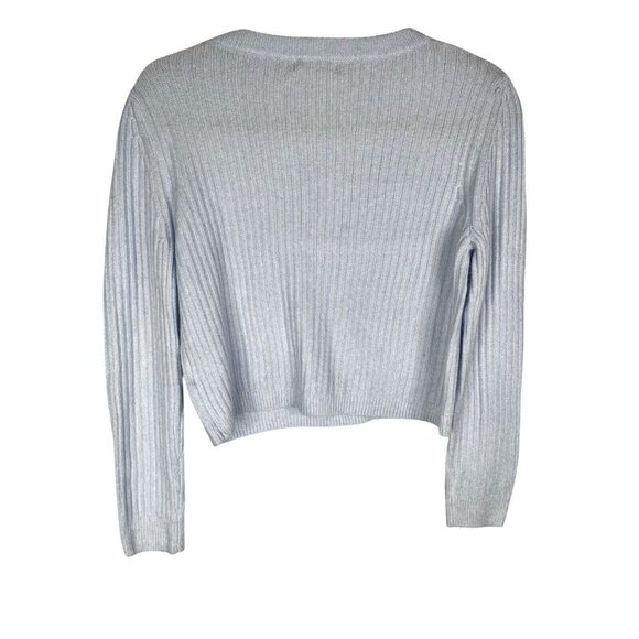 MI AMI Women's Light Blue Ribbed Soft Crop Sweater NWT Small - Picture 4 of 4